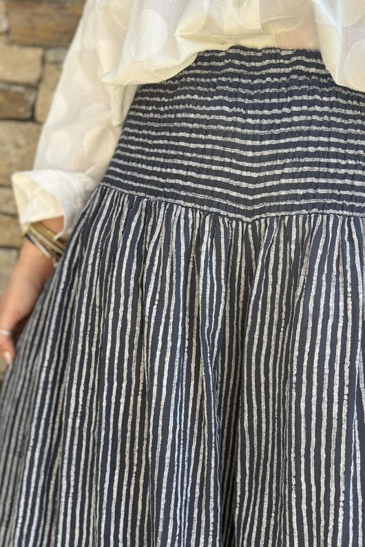 Marina Chalk Stripe Palazzo Pant Navy